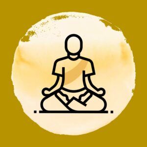 Icône représentant un yogi en méditation assis dans la posture du lotus visant à illustrer ma pratique du yoga