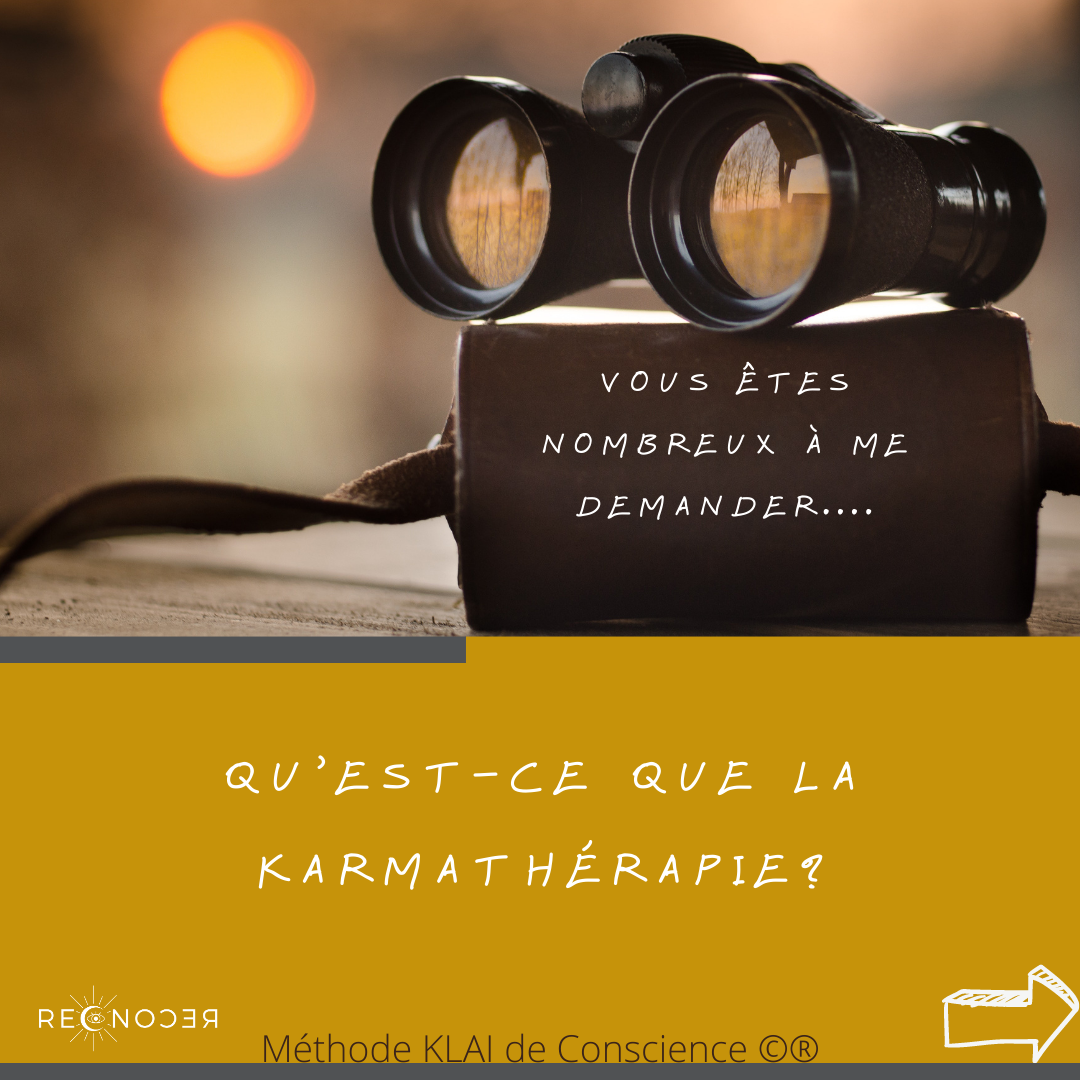 Une paire de jumelles pour symboliser le fait que l'on va faire un zoom sur la pratique de karmathérapie